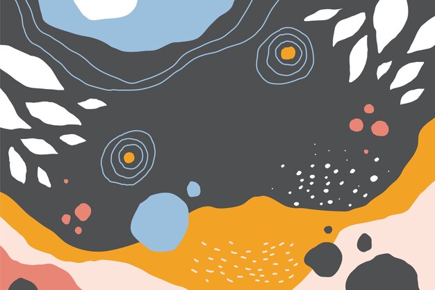 Fondo de garabato abstracto de diseño plano dibujado a mano