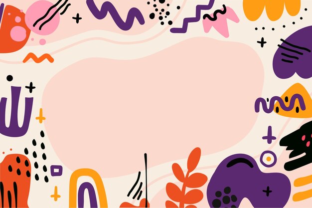 Fondo de garabato abstracto de diseño plano dibujado a mano