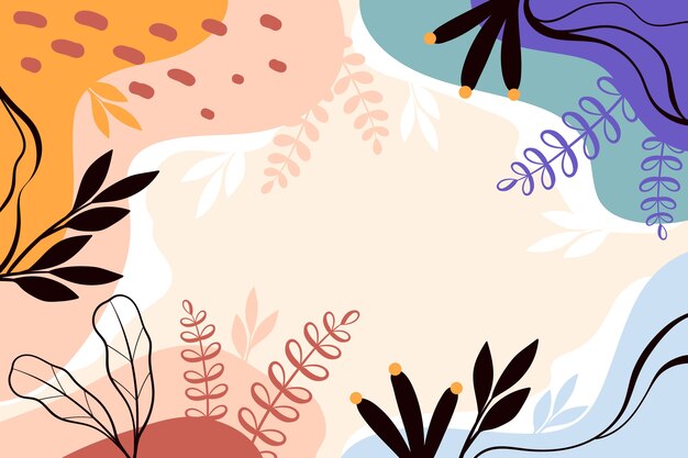 Fondo de garabato abstracto de diseño plano dibujado a mano