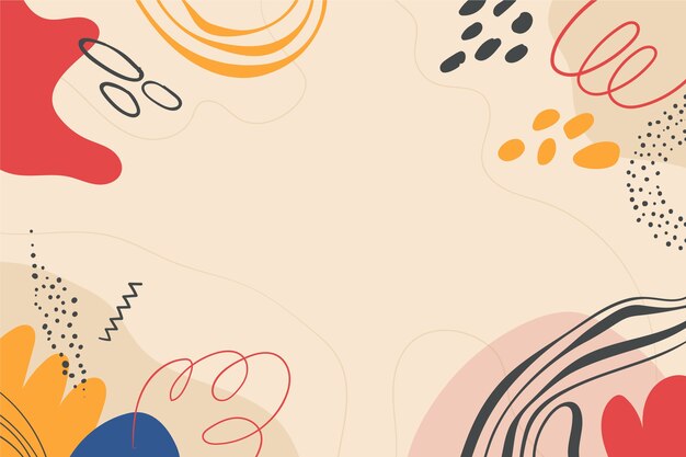 Fondo de garabato abstracto de diseño plano dibujado a mano