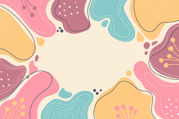 Fondo de garabato abstracto de diseño plano dibujado a mano