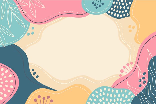 Fondo de garabato abstracto de diseño plano dibujado a mano