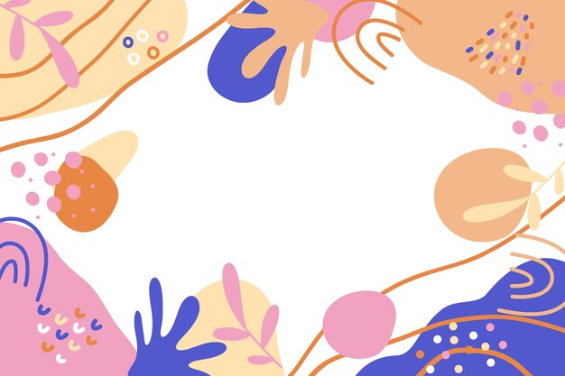 Fondo de garabato abstracto de diseño plano dibujado a mano
