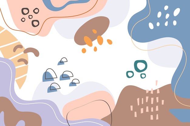 Fondo de garabato abstracto de diseño plano dibujado a mano