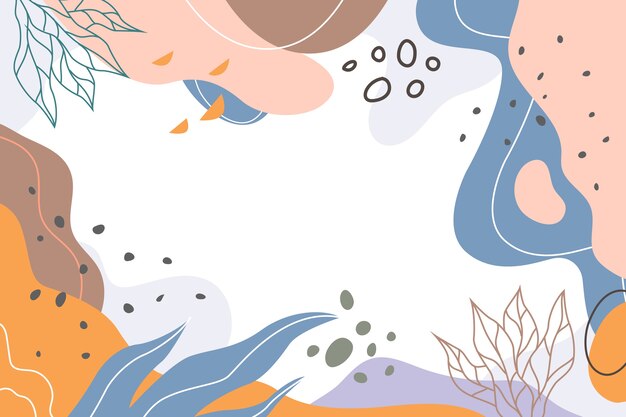 Fondo de garabato abstracto de diseño plano dibujado a mano