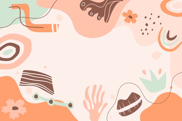 Fondo de garabato abstracto de diseño plano dibujado a mano