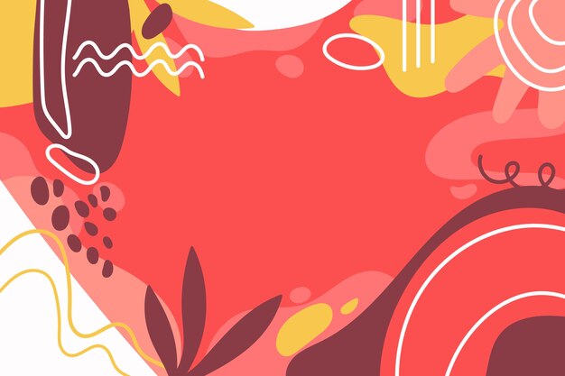 Fondo de garabato abstracto de diseño plano dibujado a mano