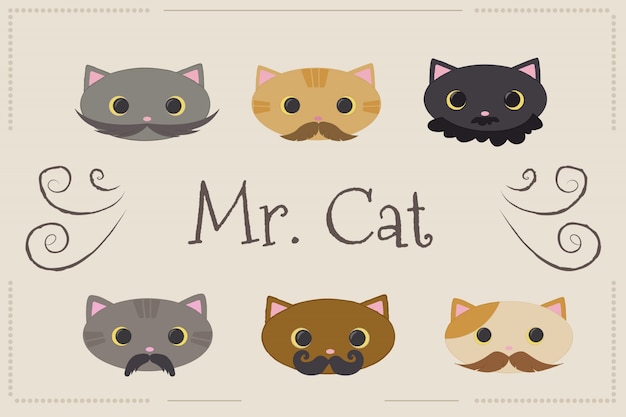 Vector gratuito fondo de gatitos con bigote