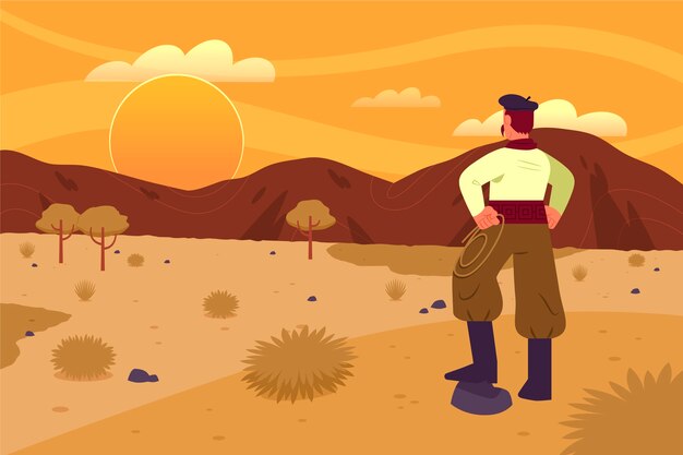 Fondo gaucho dibujado a mano