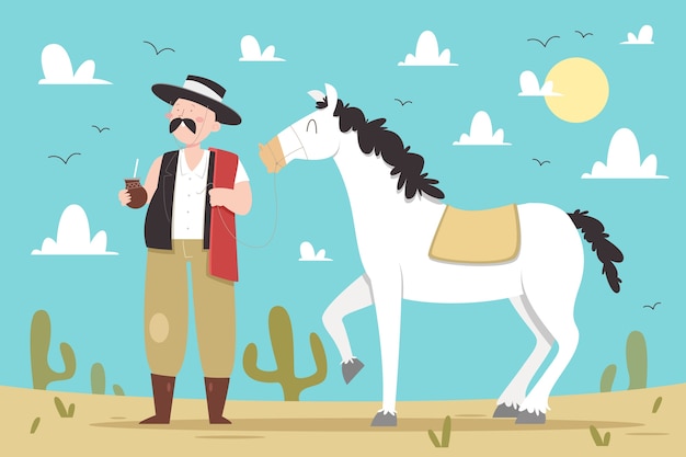 Fondo gaucho dibujado a mano