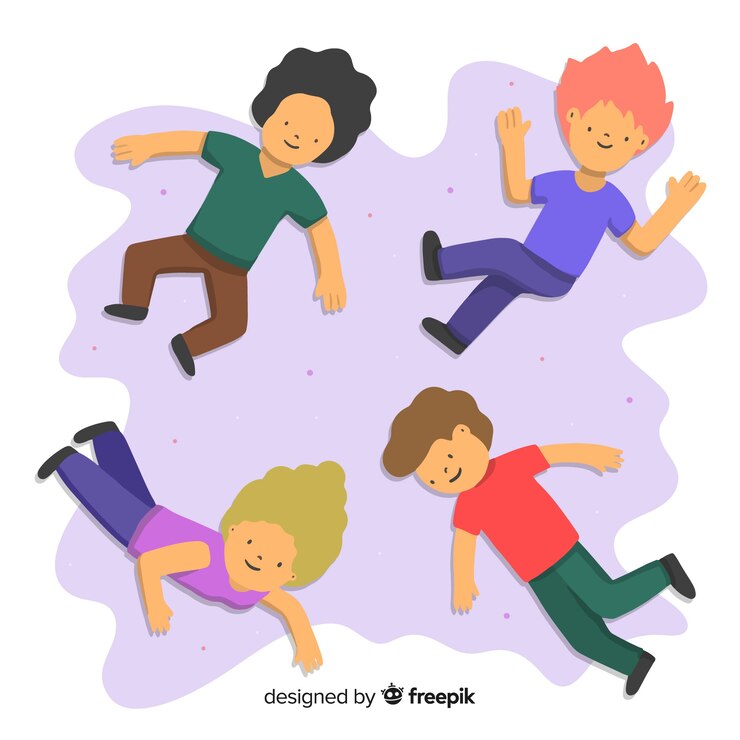 Vector gratuito fondo de gente sin gravedad