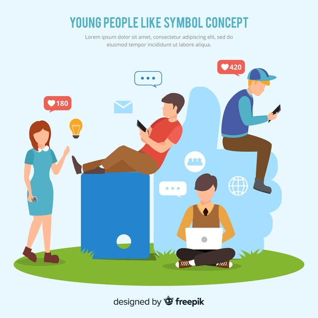 Fondo gente joven en redes sociales