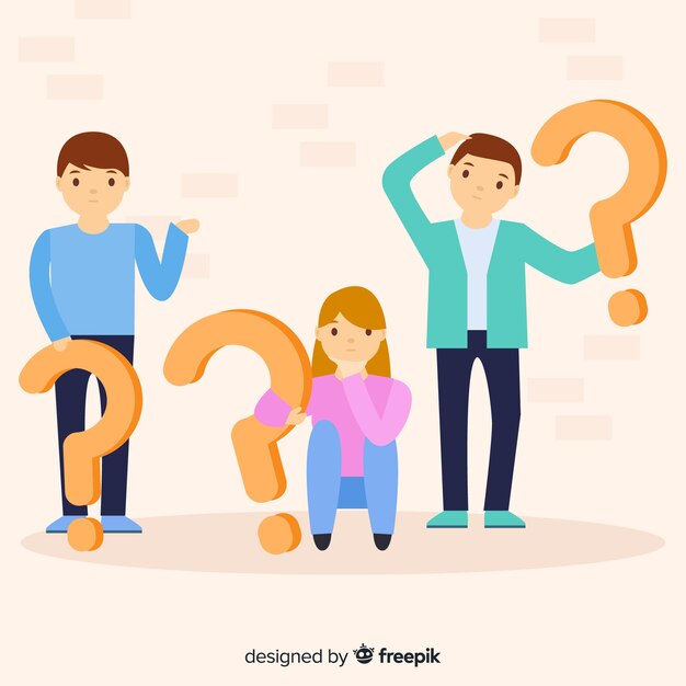 Fondo gente sosteniendo interrogaciones
