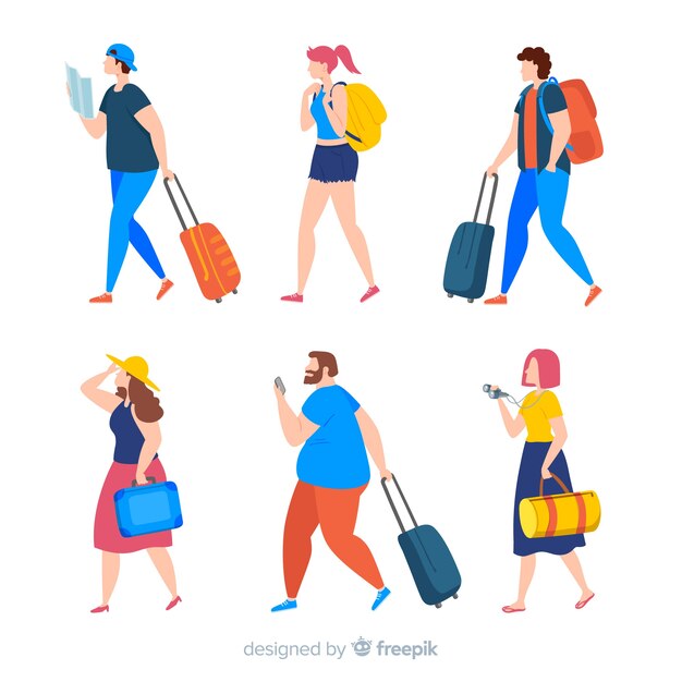 Fondo gente yéndose de viaje
