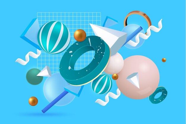 Fondo geométrico 3D realista