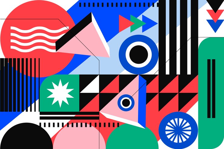 Vector gratuito fondo geométrico abstracto de diseño plano