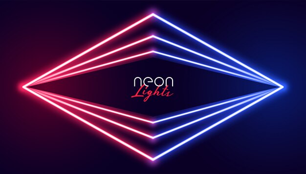 Fondo geométrico abstracto de las luces de neón