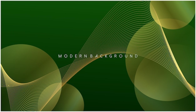 Fondo geométrico abstracto de lujo con superposición verde y rayas doradas ilustración vectorial