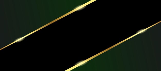Fondo geométrico abstracto de lujo con superposición verde y rayas doradas ilustración vectorial