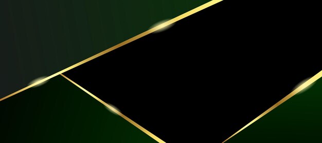 Fondo geométrico abstracto de lujo con superposición verde y rayas doradas ilustración vectorial