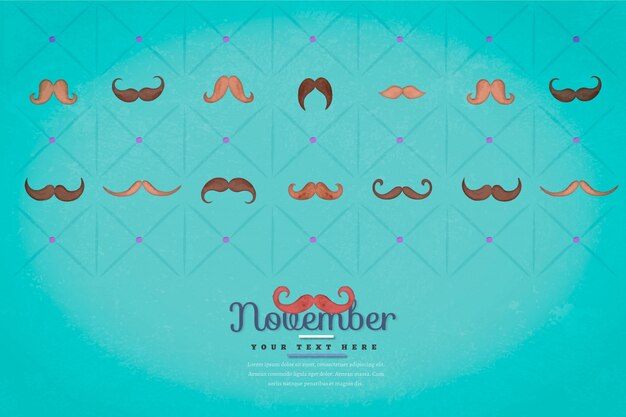 Fondo geométrico con bigotes de acuarela 