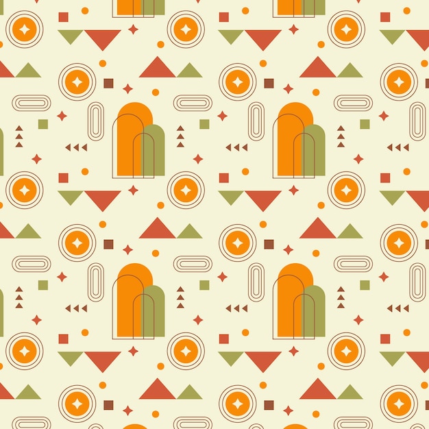 Fondo geométrico boho de diseño plano
