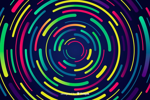 Fondo geométrico de círculos de neón