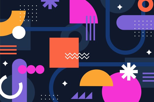 Fondo geométrico colorido diseño plano