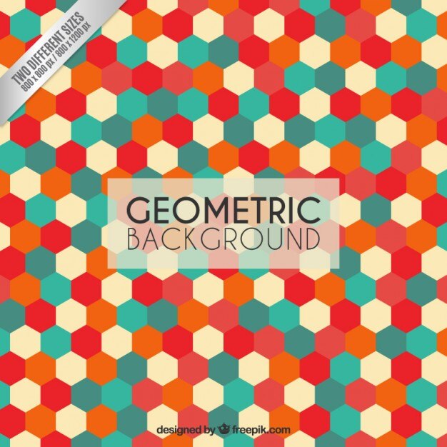 Fondo geométrico colorido con hexágonos