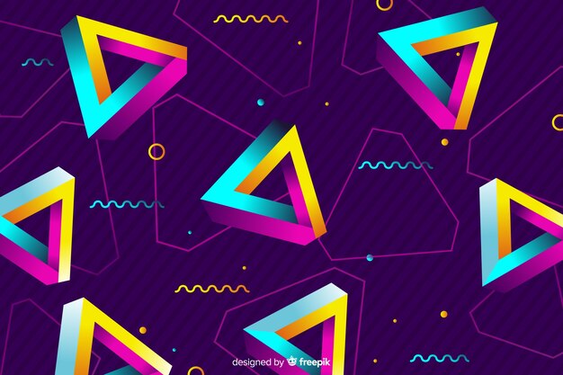 Fondo geométrico en estilo años 80