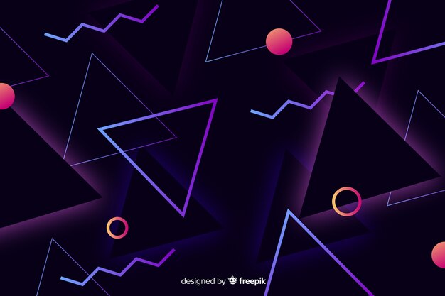 Fondo geométrico en estilo años 80