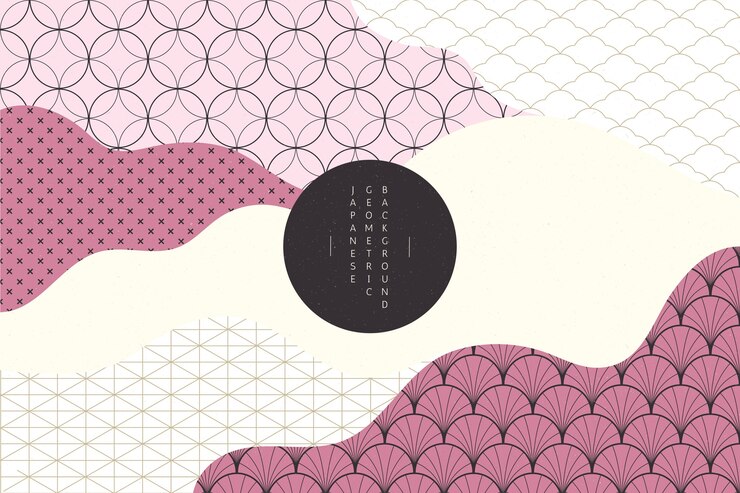 Vector gratuito fondo geométrico en estilo japonés
