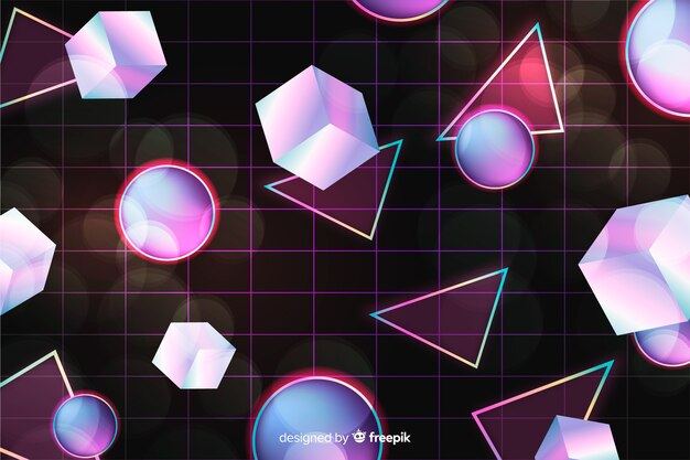 Fondo geométrico con estilo retro de los años 80s