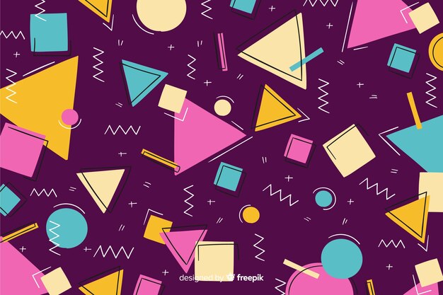 Fondo geométrico con estilo retro de los años 80s