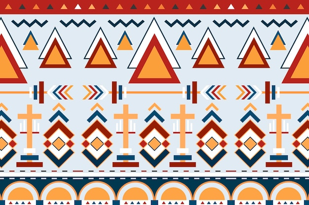Fondo geométrico étnico, vector patrón, diseño colorido transparente