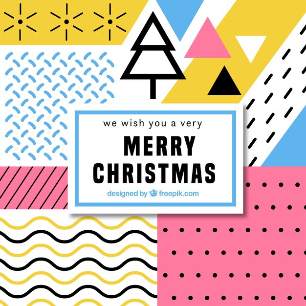 Fondo geométrico de feliz navidad