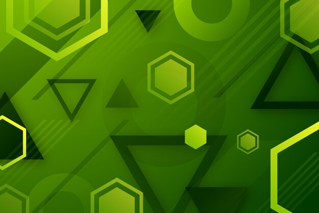 Fondo geométrico con formas verdes