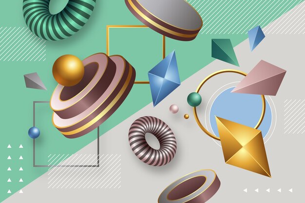 Fondo geométrico en gradiente en 3D