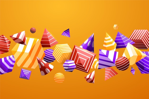 Fondo geométrico en gradiente en 3D