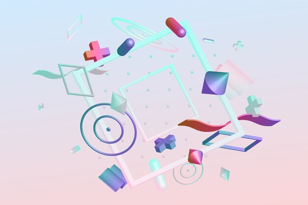 Fondo geométrico en gradiente en 3D