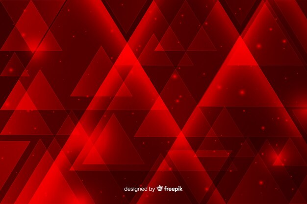 Fondo geométrico de luces rojas con triángulos