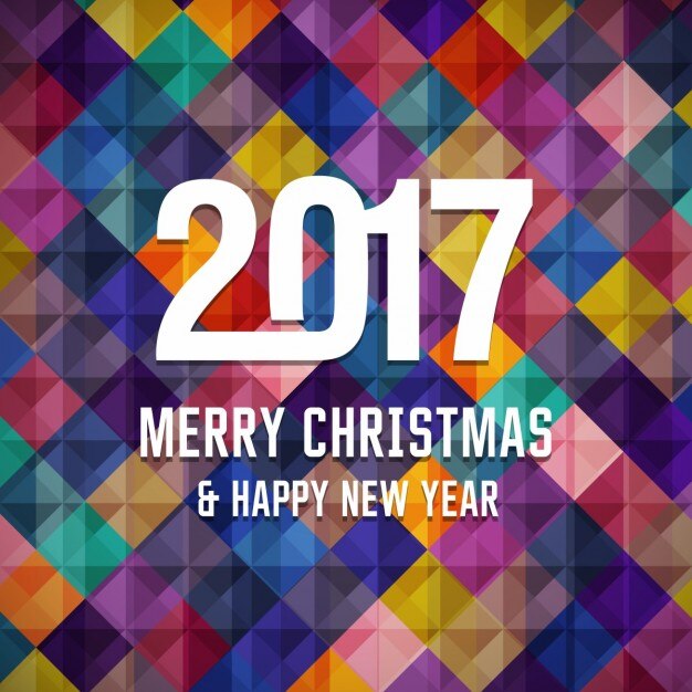 Fondo geométrico de navidad y año nuevo 2017