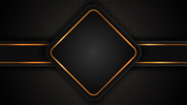 Fondo geométrico negro y dorado de lujo