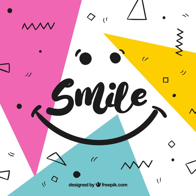 Fondo geométrico de sonrisa