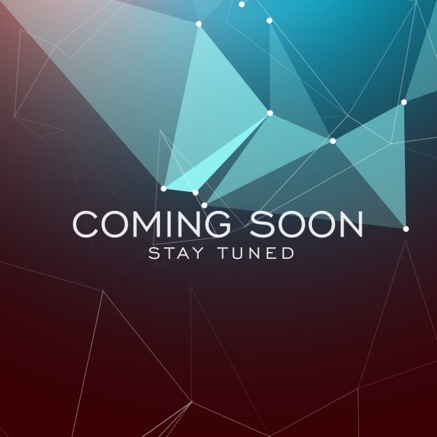 Fondo geométrico con texto de "proximamente"