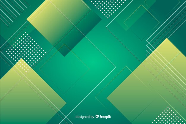 Fondo geométrico de tonos degradados verdes