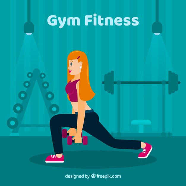 Fondo de gimnasio de deporte con personas entrenando