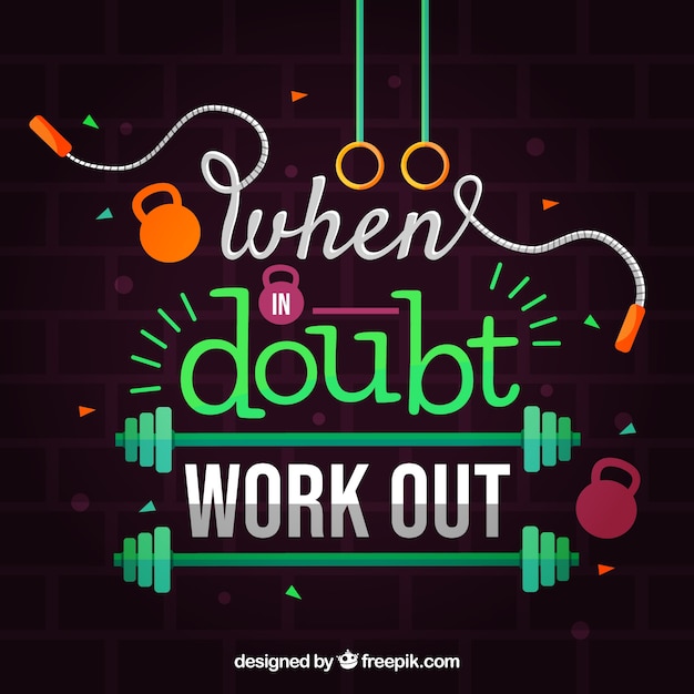 Vector gratuito fondo de gimnasio con frase motivacional