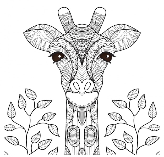 Fondo de girafa dibujada a mano