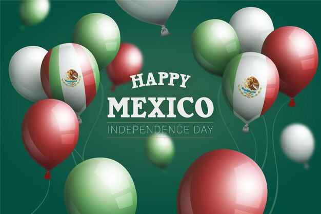 Fondo de globo del día de la independencia de México